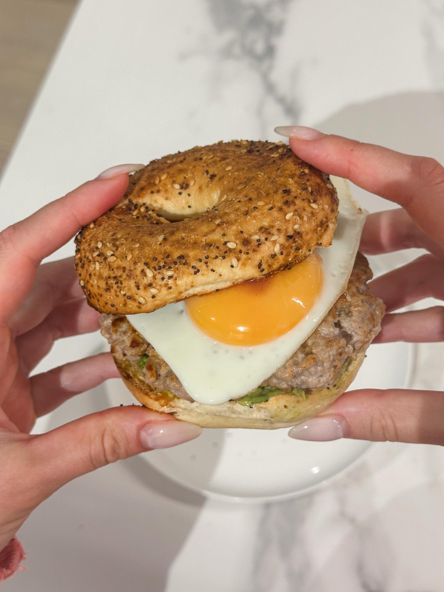 'Sausage' & Egg Bagel